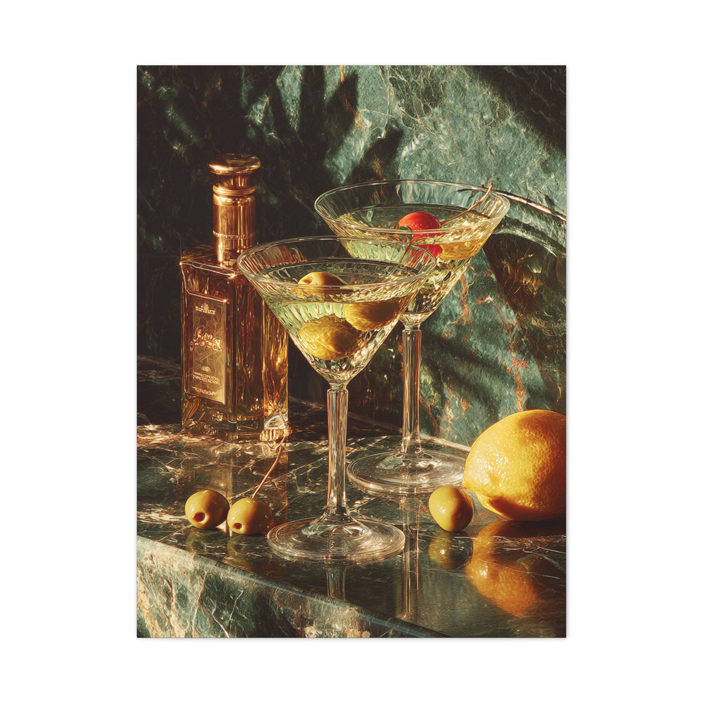 Dirty Martini Cocktail Still Life Wall Art & Canvas Print