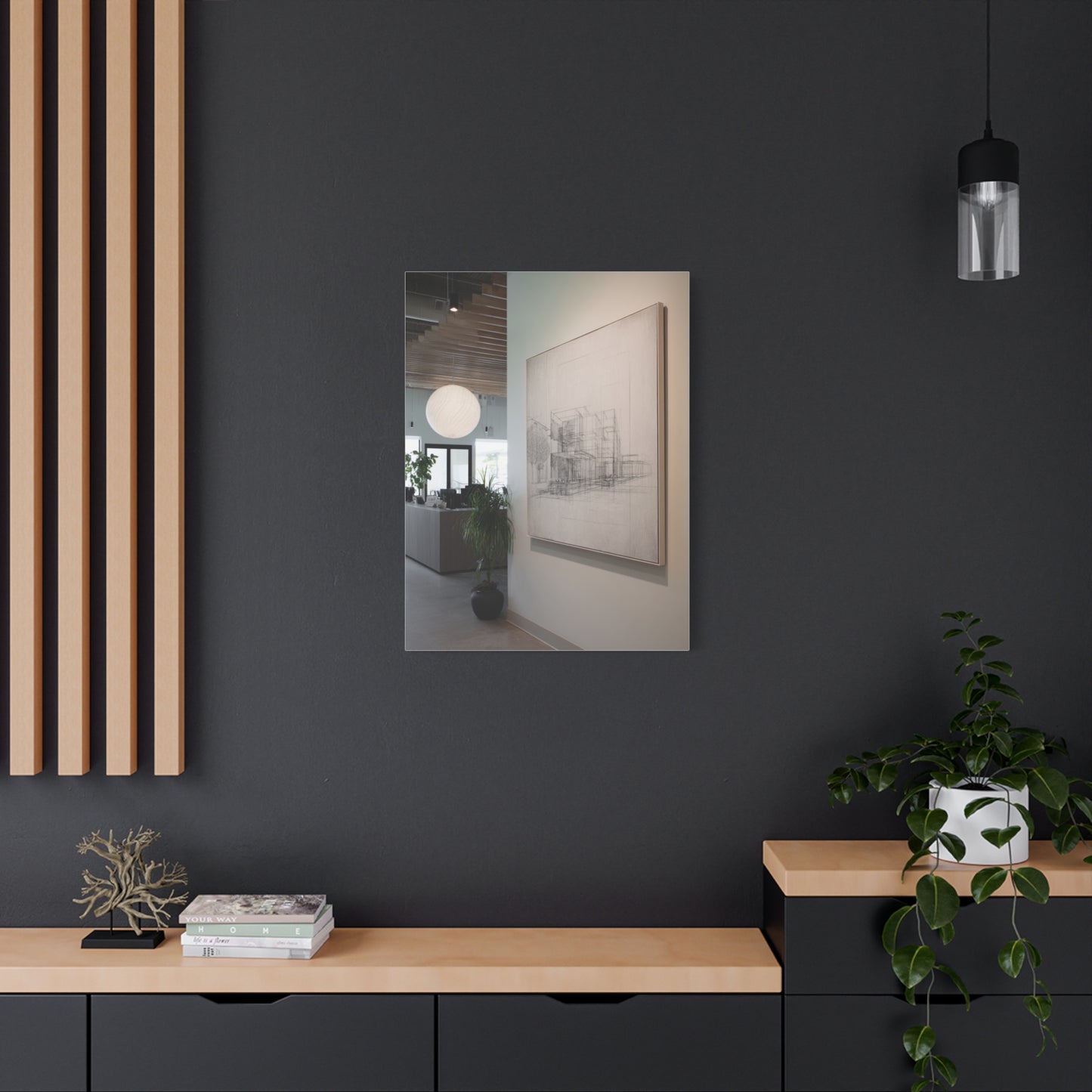 Refined Architectural Linework Artwork Wall Art & Canvas Print