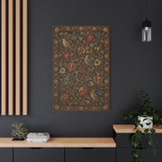 Dark Botanical Pomegranate Heritage Textile Wall Art & Canvas Print