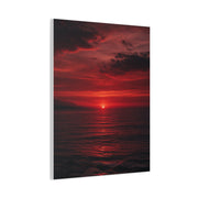 Crimson Sunset Seascape Wall Art & Canvas Print