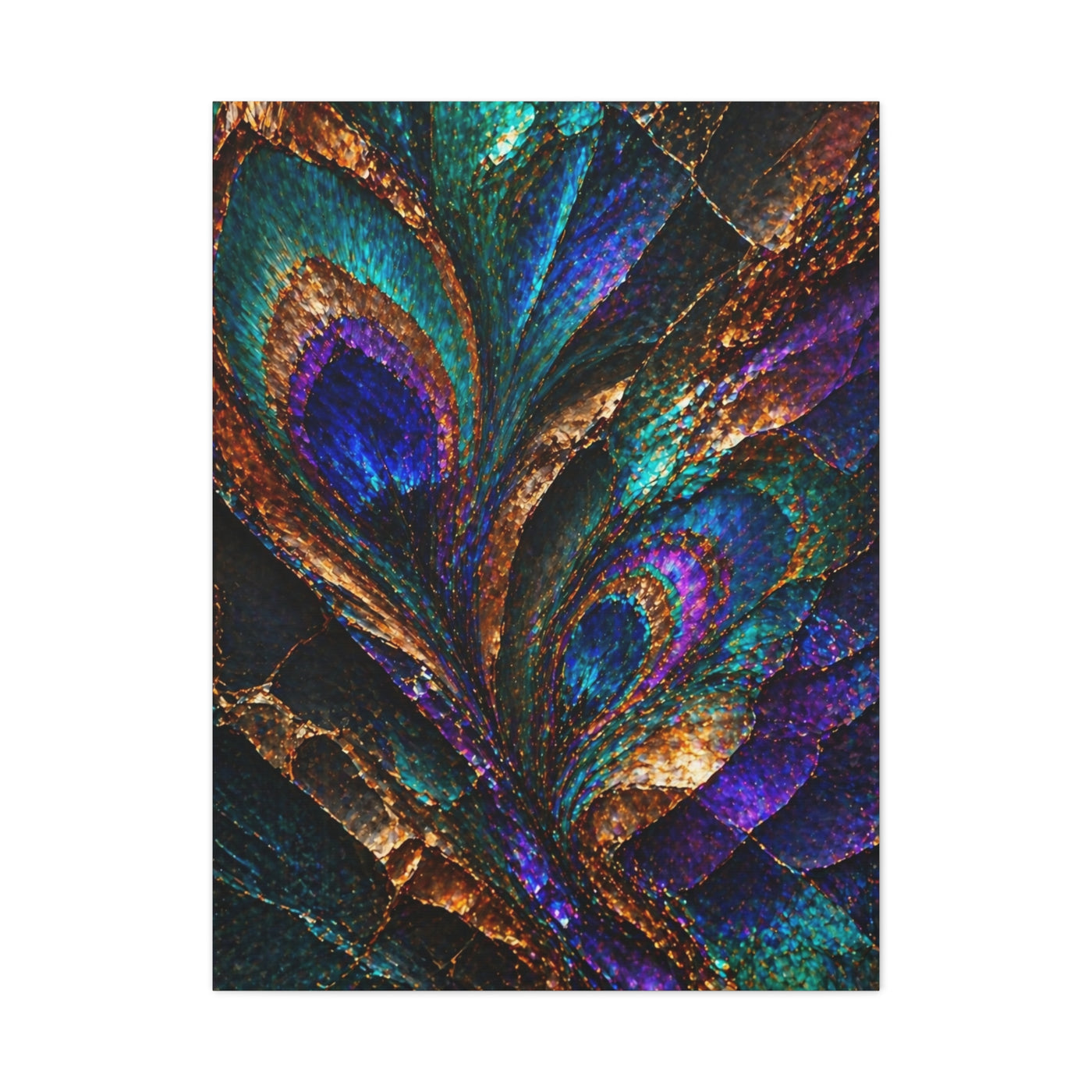 Abstract Peacock Ore Crystal Wall Art & Canvas Print