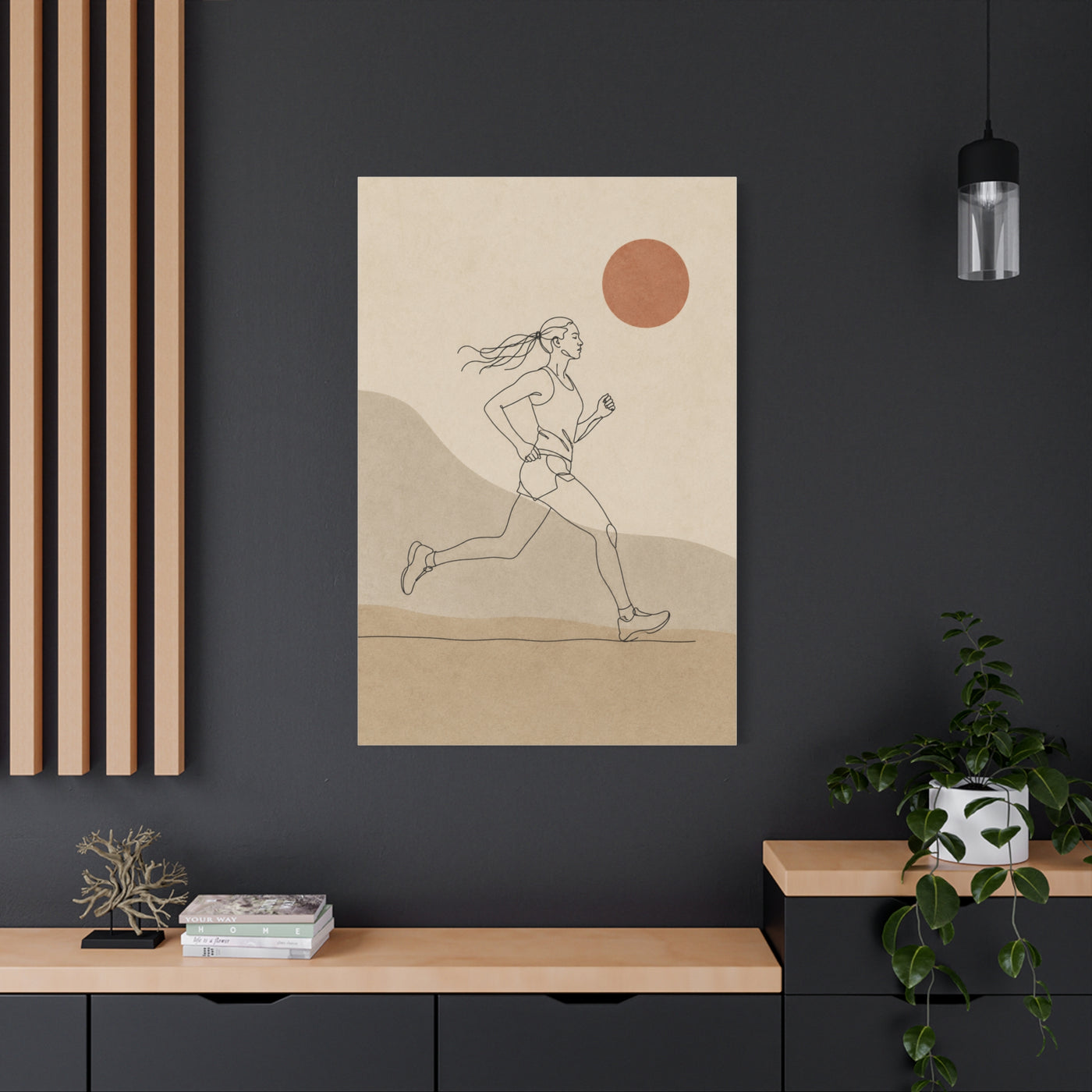 Scandinavian Runner Line Art Sports Wall Art & Canvas Print