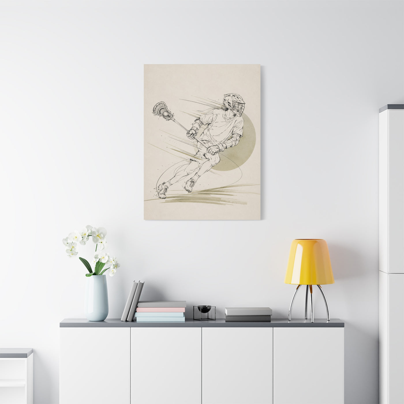 Minimal Lacrosse Motion Sports Wall Art & Canvas Print