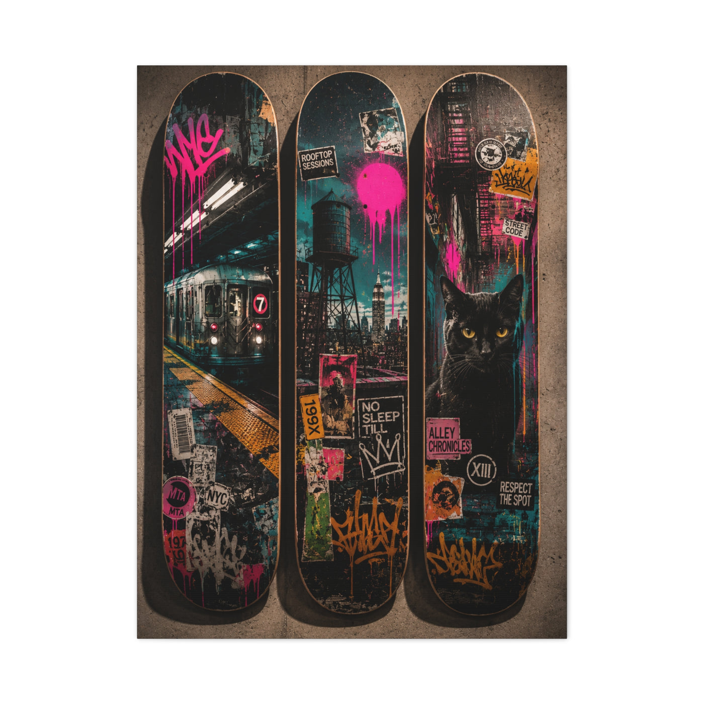 Street Culture Skateboard Deck Collection Street Wall Art & Canvas Print