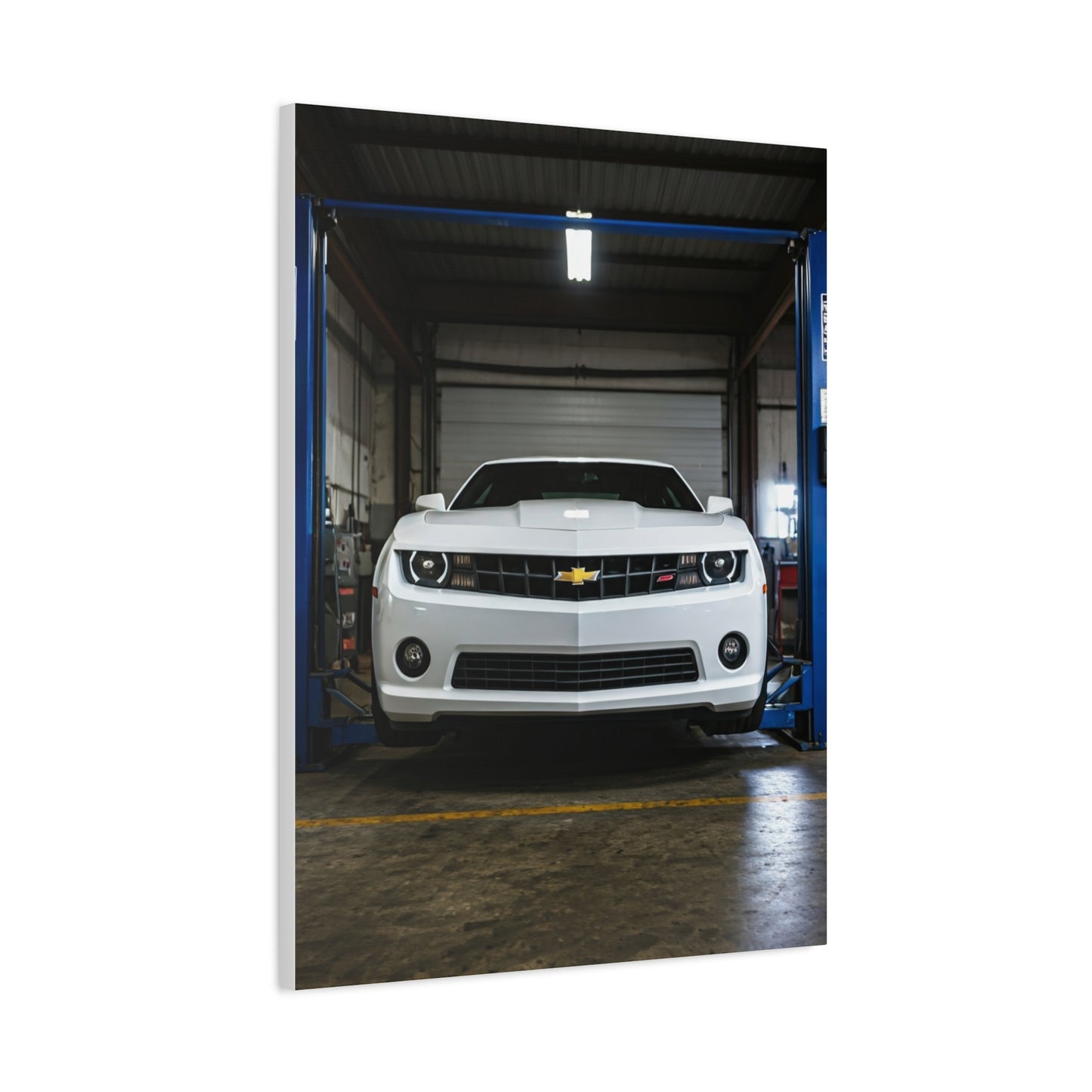 Chevrolet Camaro SS Hydraulic Lift Workshop Scene Wall Art & Canvas Prints
