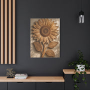Handwoven Natural Sunflower Textile Wall Art & Canvas Print