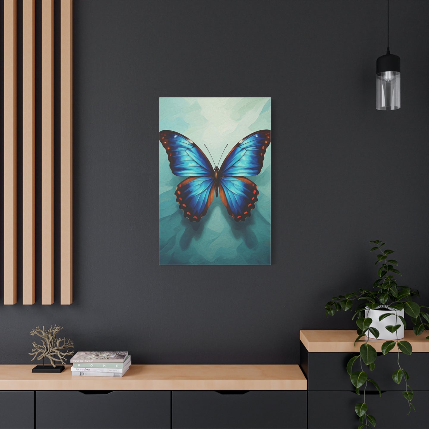 Azure Blue Butterfly Elegance Wall Art & Canvas Prints