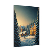 Snowy Christmas Village Under Winter Stars Wall Art & Canvas Print