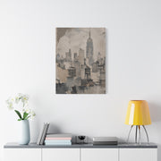 Vintage Empire State Skyline Study Wall Art & Canvas Print