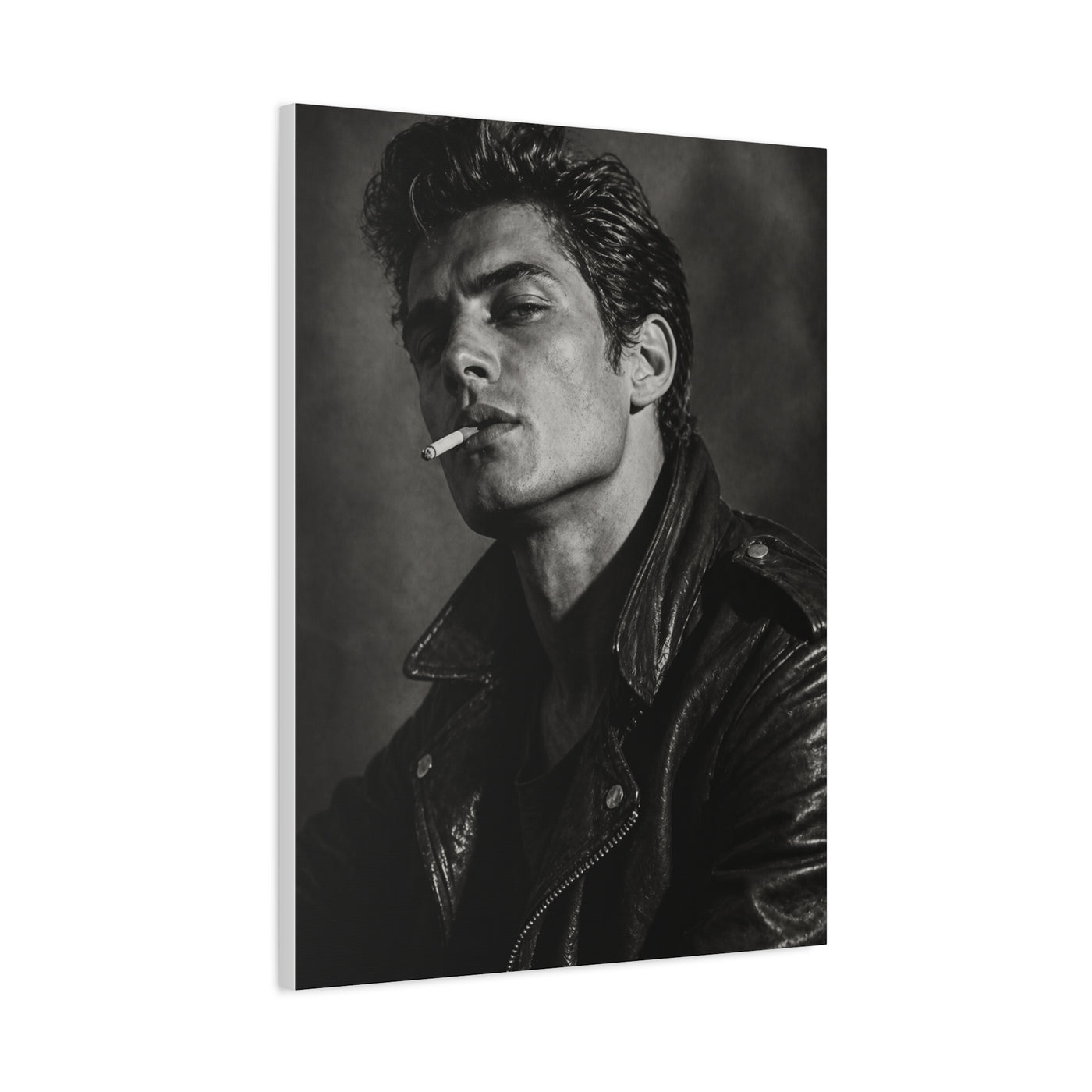 Rebel Leather Jacket Portrait Wall Art & Canvas Print