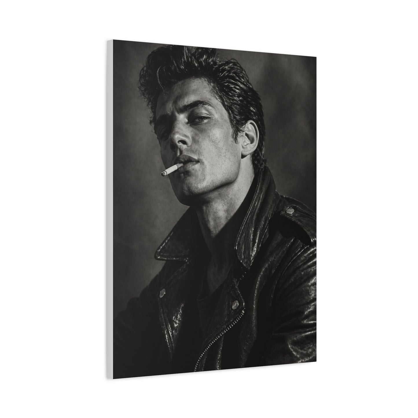 Rebel Leather Jacket Portrait Wall Art & Canvas Print