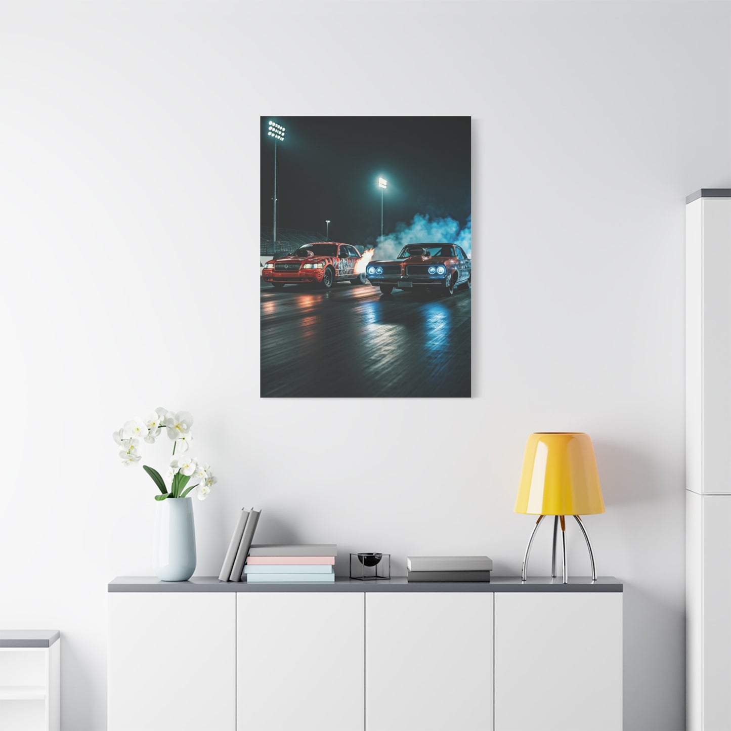 Mercury Marauder vs Pontiac Catalina Super Duty Night Launch Wall Art & Canvas Prints