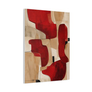 Modern Red and Beige Organic Abstract Wall Art & Canvas Print
