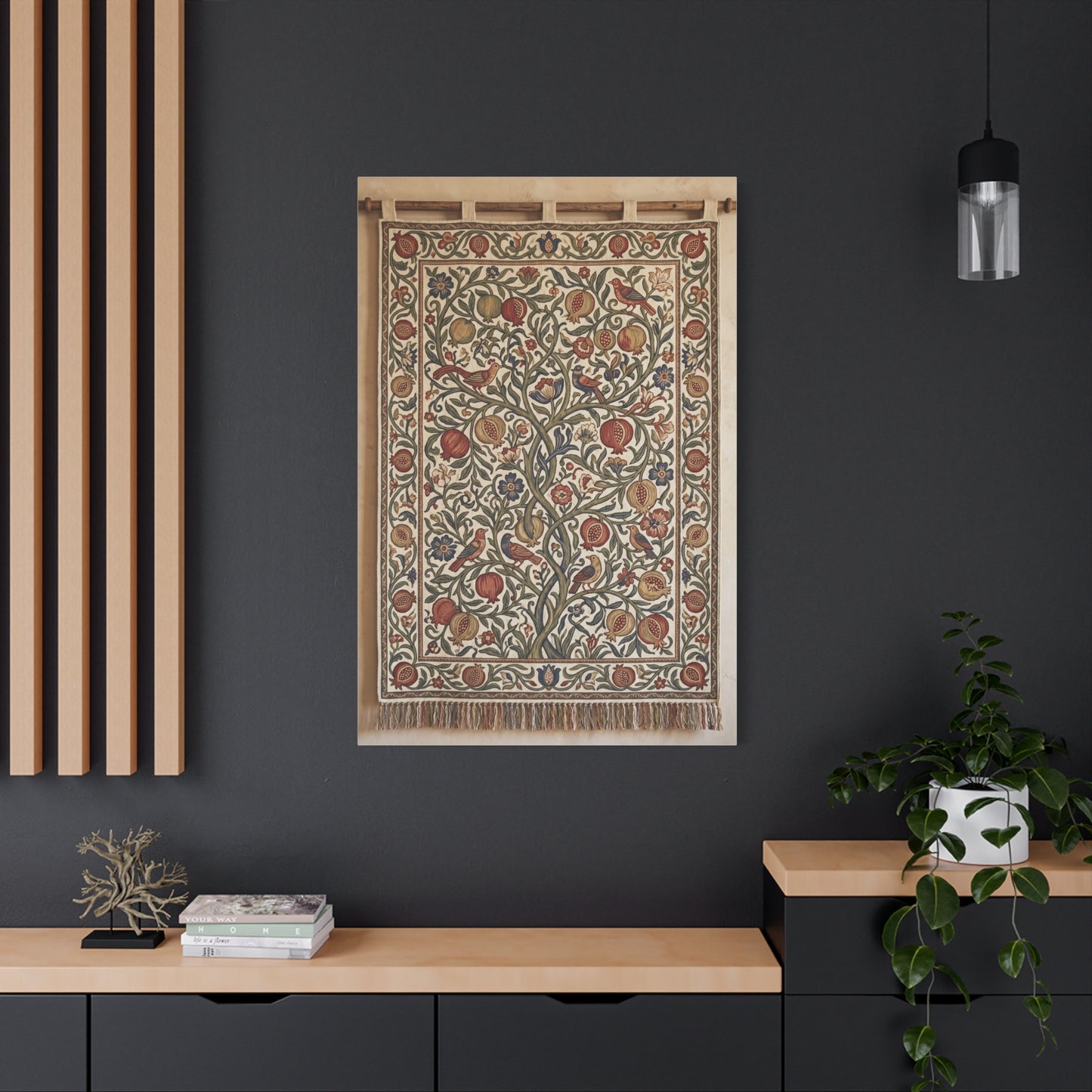 Medieval Floral Tree Tapestry Wall Art & Canvas Print