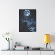 Full Moon Howling Wolf Ridge Scene Wall Art & Canvas Print