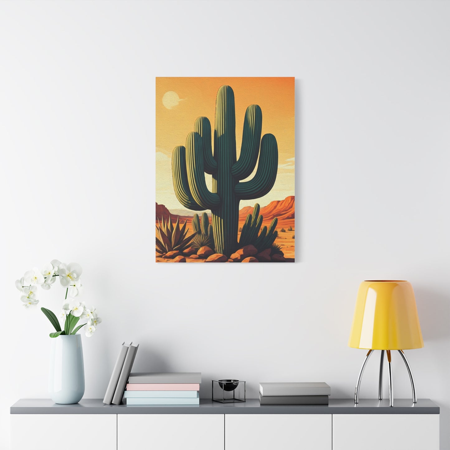 Sunlit Sonoran Saguaro Landscape Wall Art & Canvas Prints
