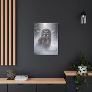 Great Grey Owl Winter Mist Portrait Wall Art & Canvas Print