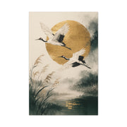 Golden Crane Serenity Wall Art & Canvas Print