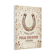 Rustic Horseshoe Folk Charm Poster Wall Art & Canvas Print