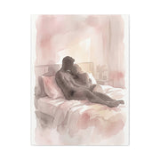 Abstract Bedroom Silhouette Romance Wall Art & Canvas Print