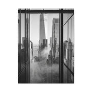 Executive Skyline Through Glass Wall Art & Canvas Print