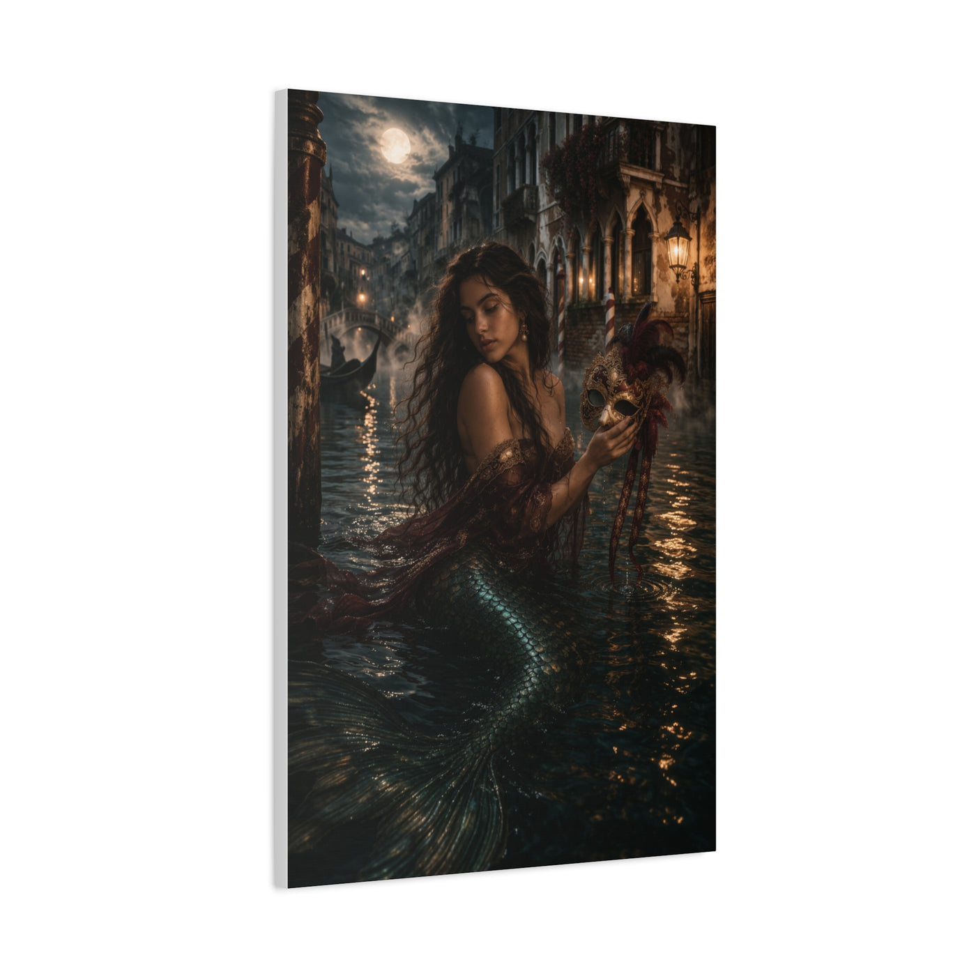 Venetian Moonlight Mermaid Mystery Wall Art & Canvas Print