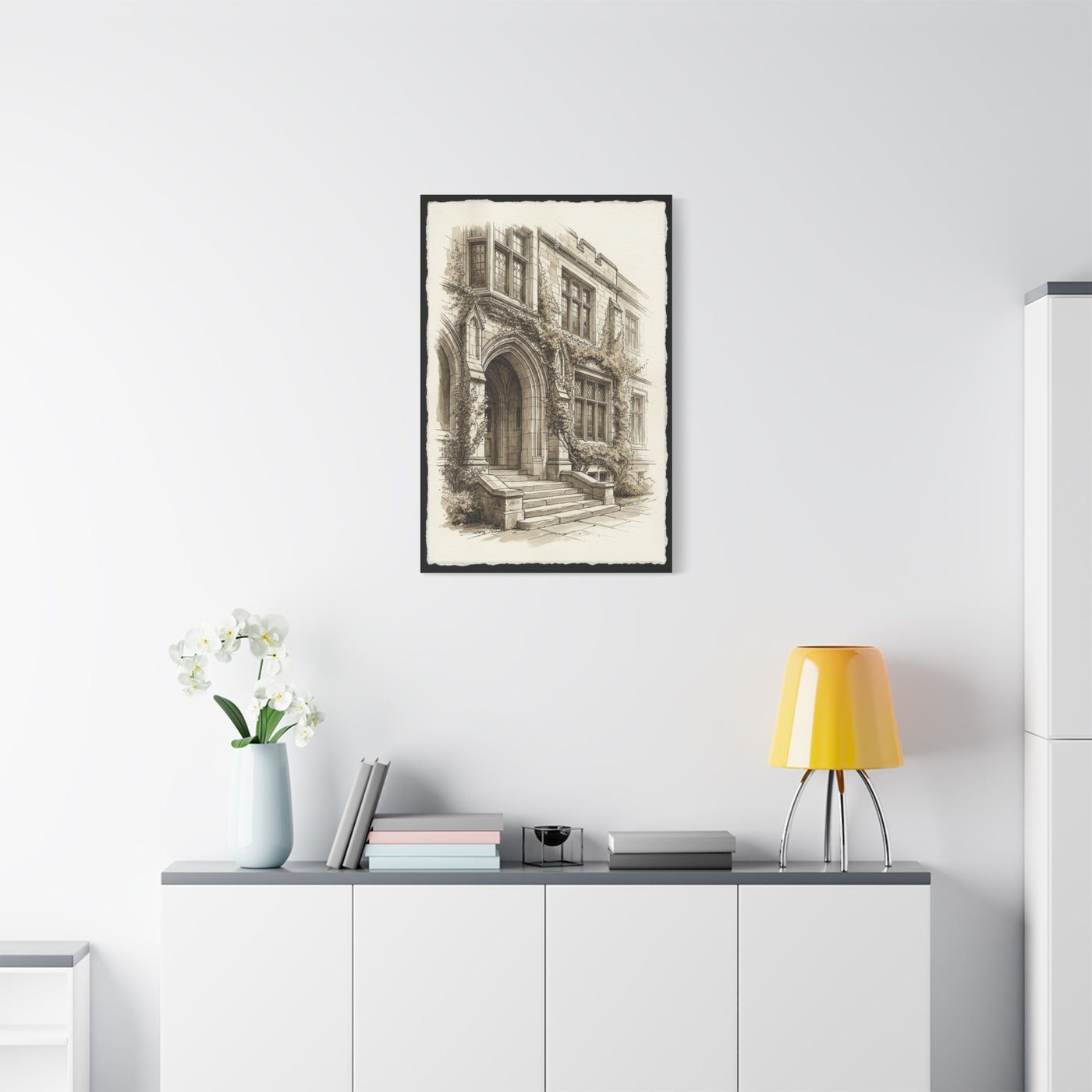 Ivy-Covered Collegiate Arch Sketch Wall Art & Canvas Print