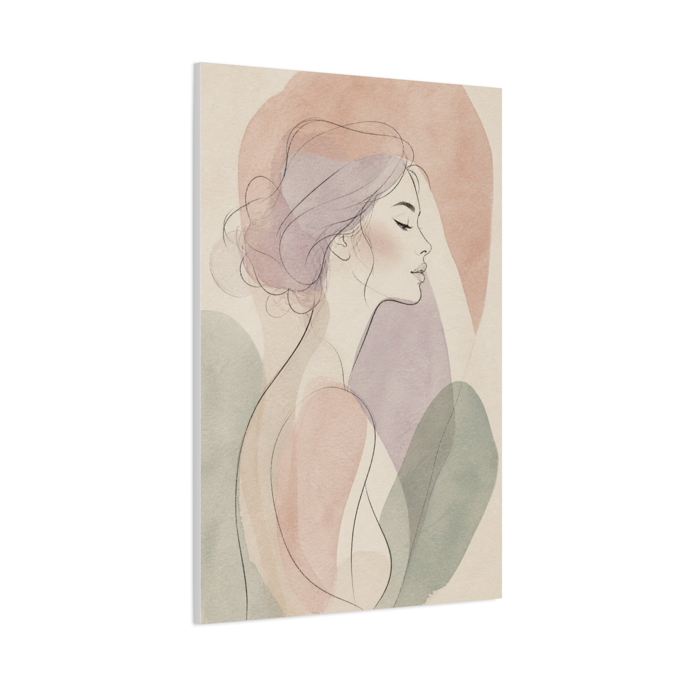Soft Contour Feminine Portrait Wall Art & Canvas Print