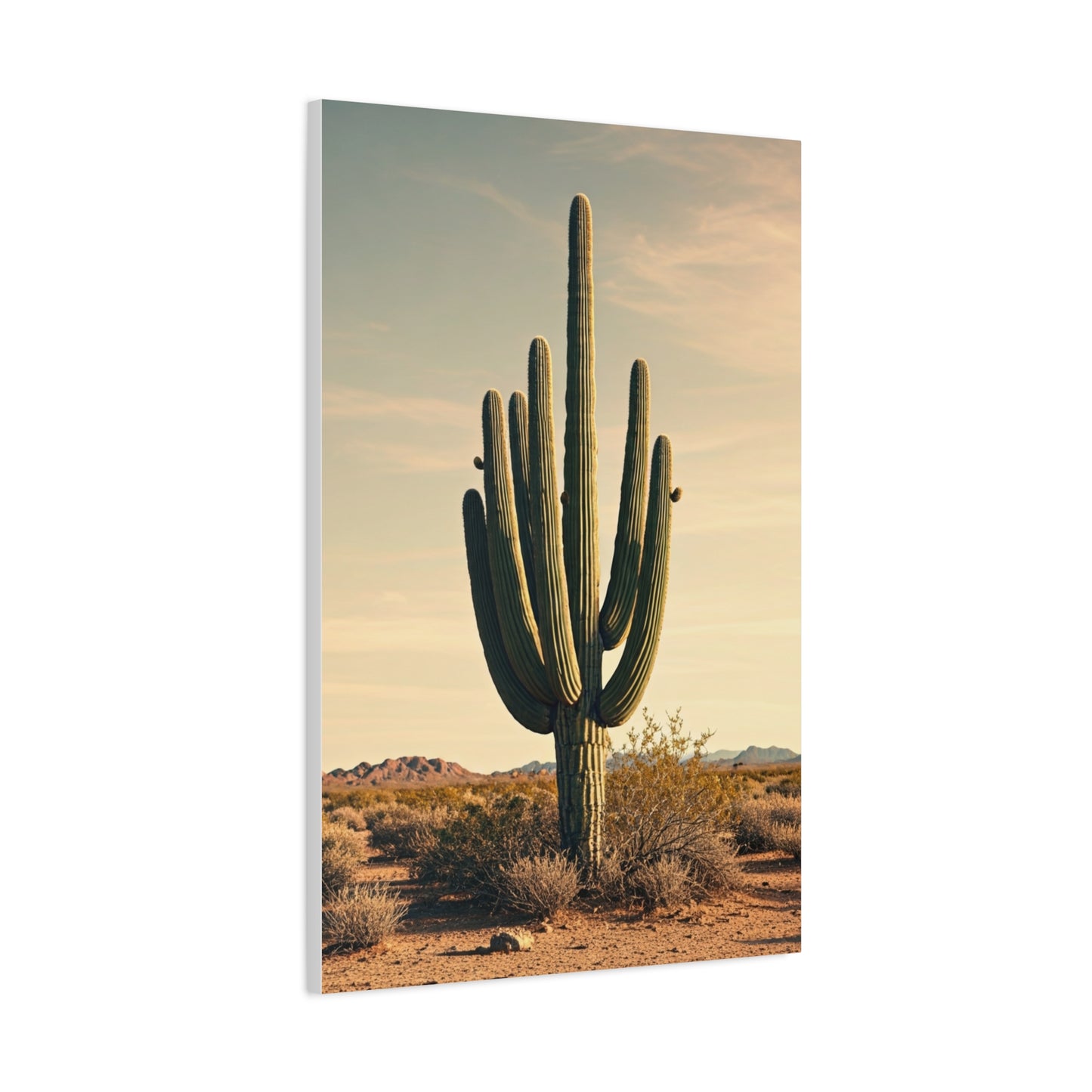 Golden Desert Saguaro Landscape Wall Art & Canvas Prints