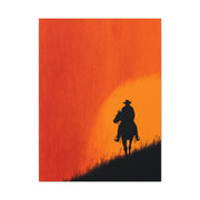 Cowboy Sunset Ridge Silhouette Wall Art & Canvas Print