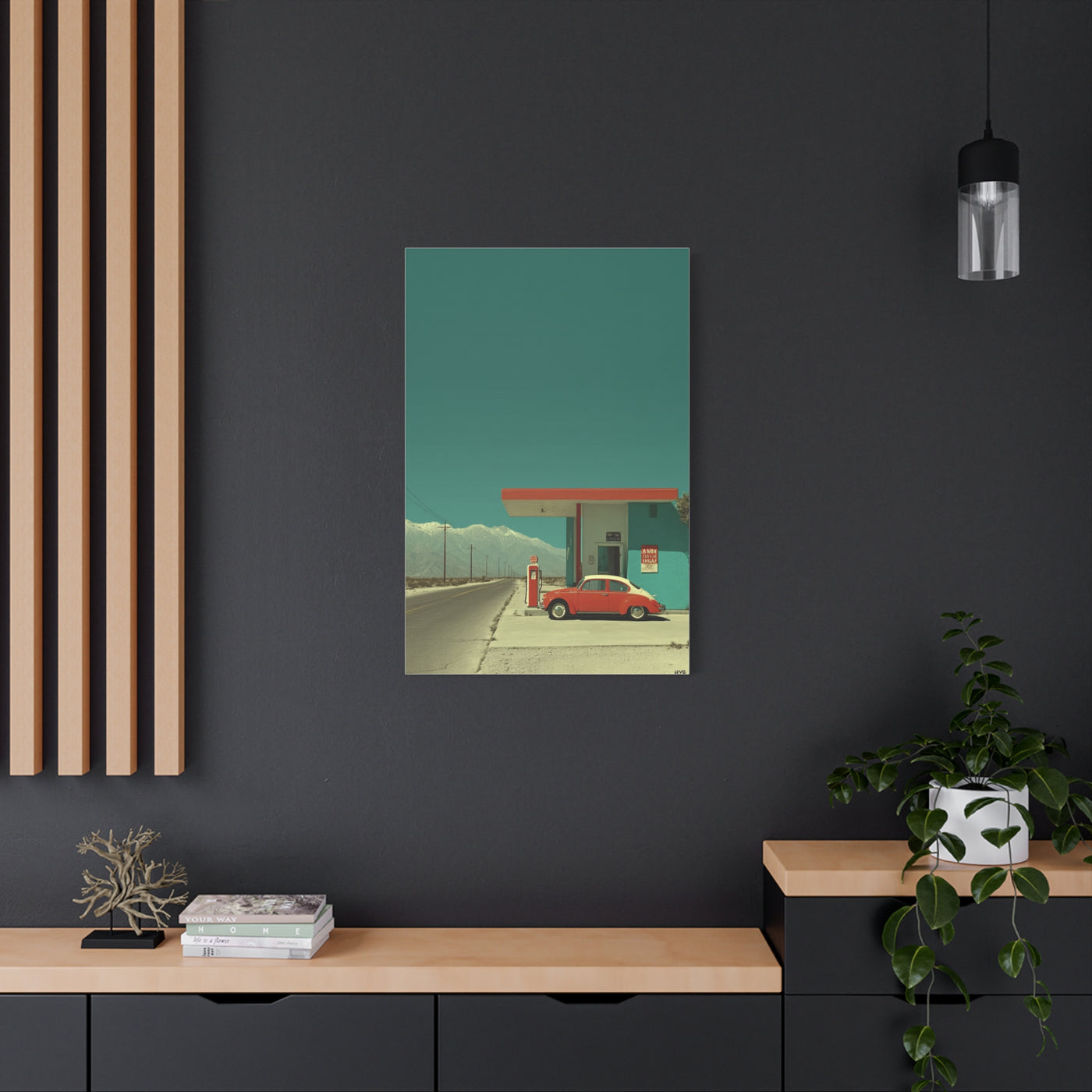 Minimal Desert Station Composition Wall Art & Canvas Print