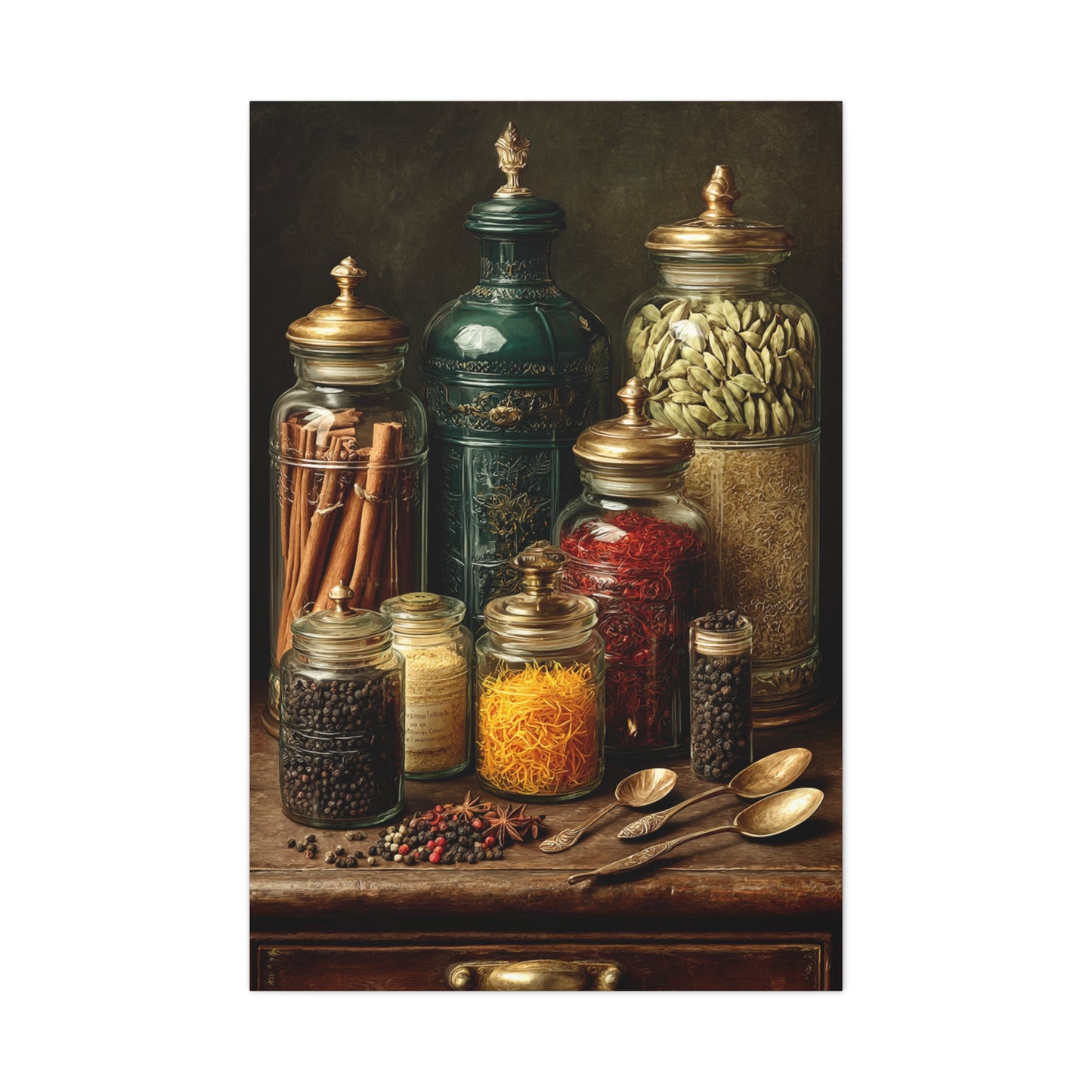 Premium Spice Jars Still Life Wall Art & Canvas Print