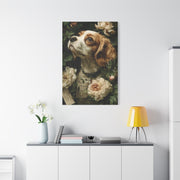 Cavalier King Charles Spaniel Rose Garden Portrait Wall Art & Canvas Print