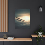 Vintage Biplane Into the Light Wall Art & Canvas Prints