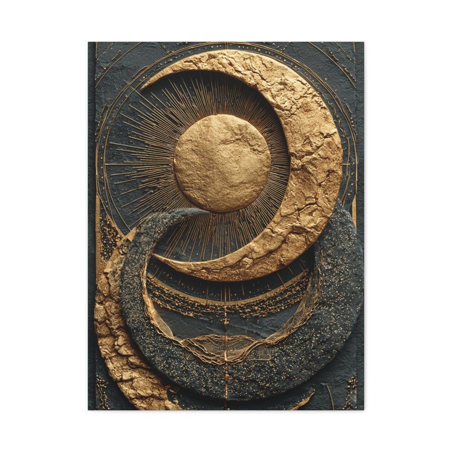 Celestial Gold Eclipse Wall Art & Canvas Print