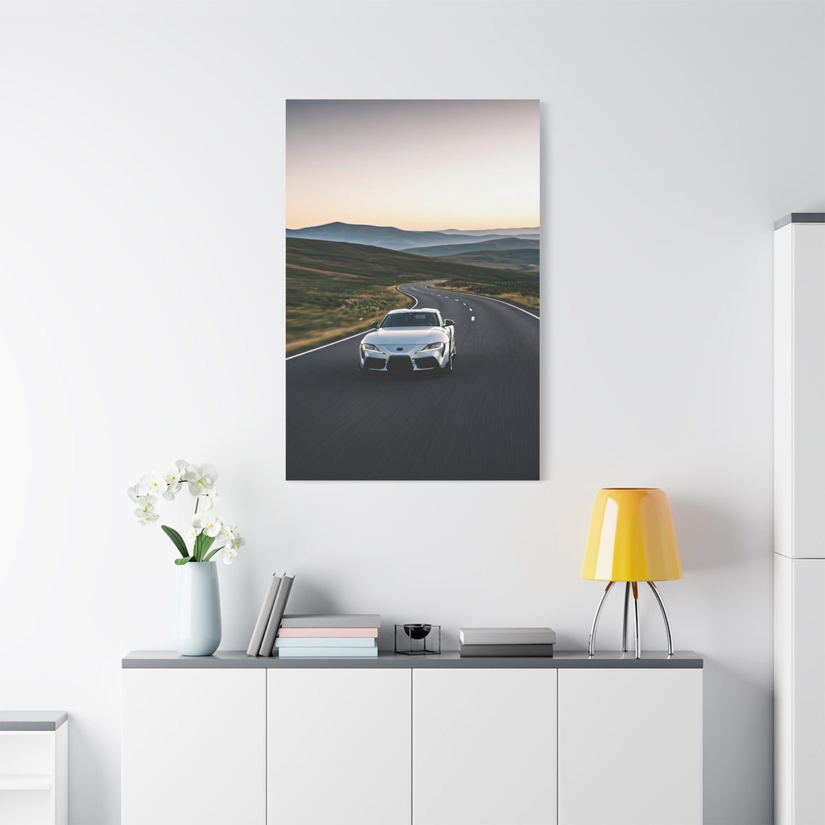 Toyota GR Supra Sunrise Scenic Road Wall Art & Canvas Prints