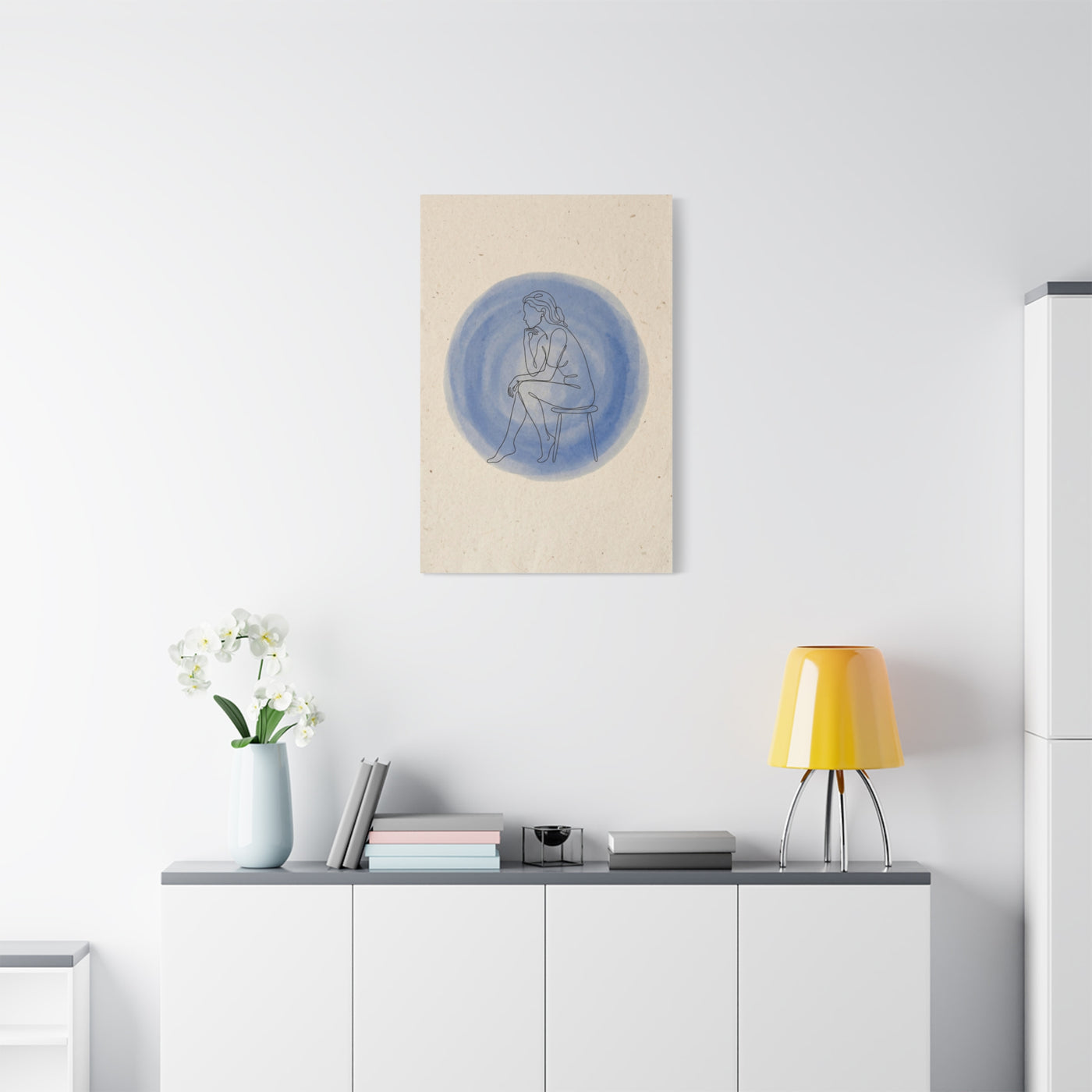 Minimal Thinker Line Art Composition Wall Art & Canvas Print