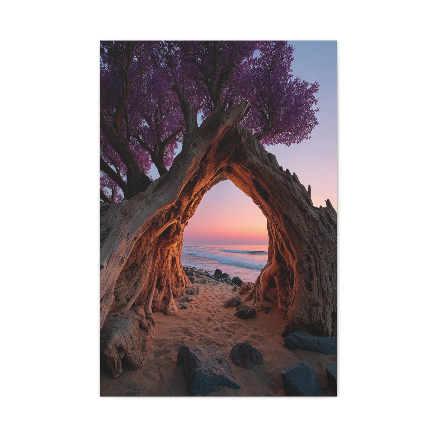 Driftwood Arch Coastal Sunset Wall Art & Canvas Print