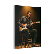 Blues Guitarist Intimate Spotlight Wall Art & Canvas Print