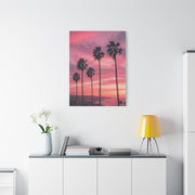Pink Sunset Palm Coast Wall Art & Canvas Print