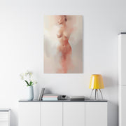 Blush Veil Figure Abstraction Wall Art & Canvas Print