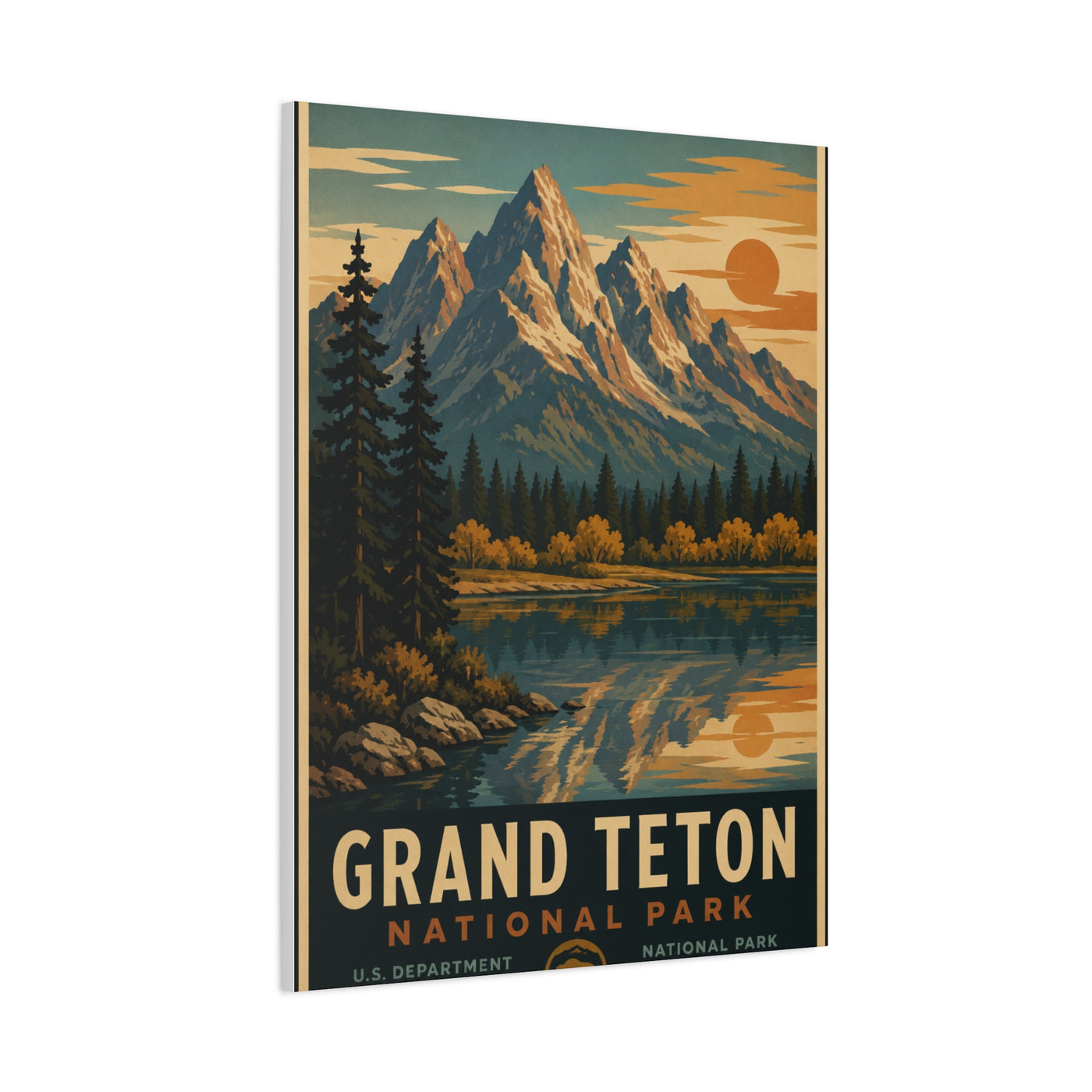 Grand Teton Vintage National Park Poster Wall Art & Canvas Print