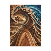 Surfboard Perspective Wooden Wave Tunnel Wall Art & Canvas Print