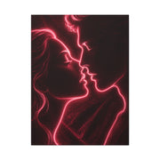 Neon Velvet Kiss Silhouette Wall Art & Canvas Print