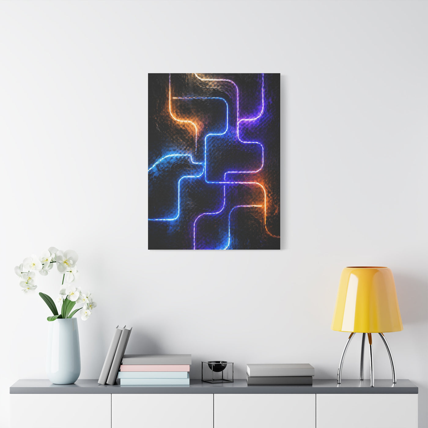 Neon Innovation Circuit Flow Wall Art & Canvas Print