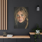 Blonde Muse Garnet Earring Portrait Wall Art & Canvas Print