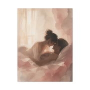 Soft Watercolor Lovers Sunrise Embrace Wall Art & Canvas Print
