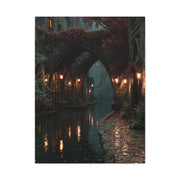 Gothic Autumn Canal Bridge Wall Art & Canvas Print