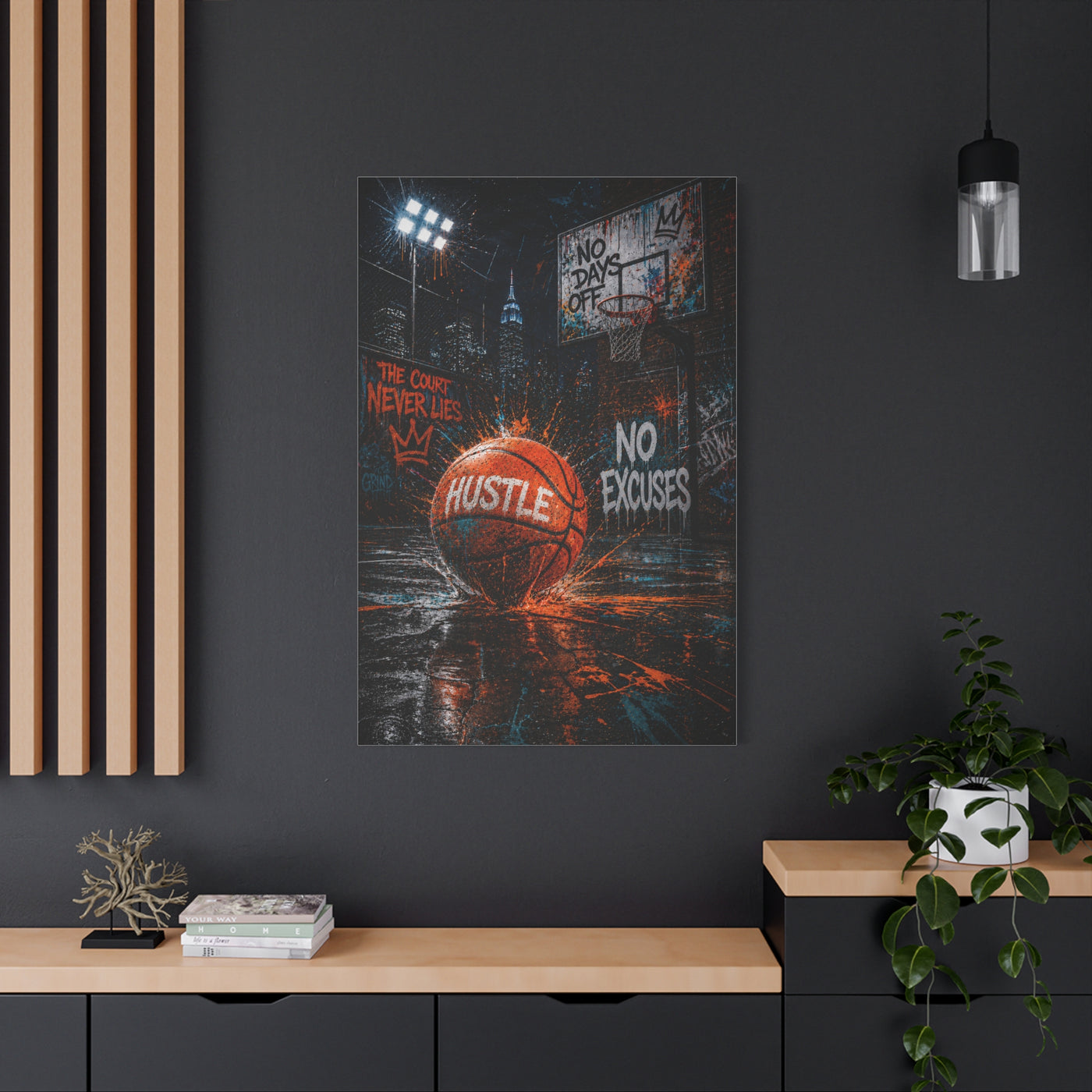 Street Basketball Hustle Graffiti Street Wall Art & Canvas Print