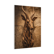 Teak Root Antelope Sculptural Mount Wall Art & Canvas Print